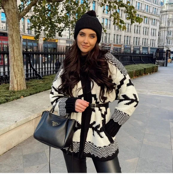 Zara | Sweaters | Zara Jacquard Cardigan | Poshmark